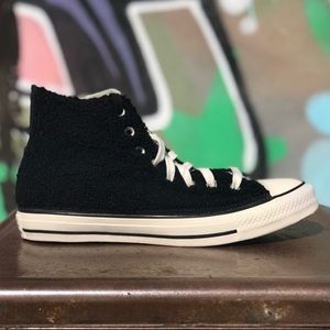 Converse Cozy Club CTAS Hi Black Sherpa Sneakers